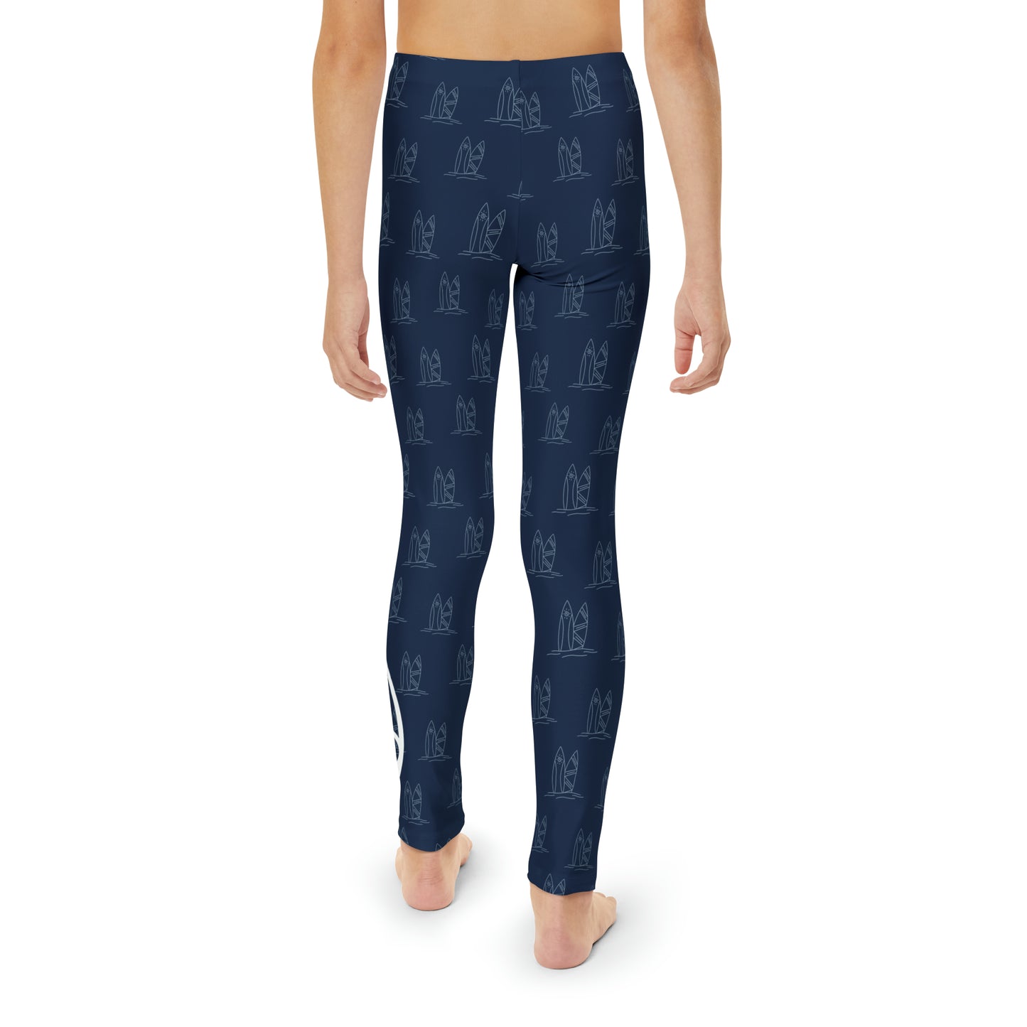 Kids Navy Surf Full-Length Leggings