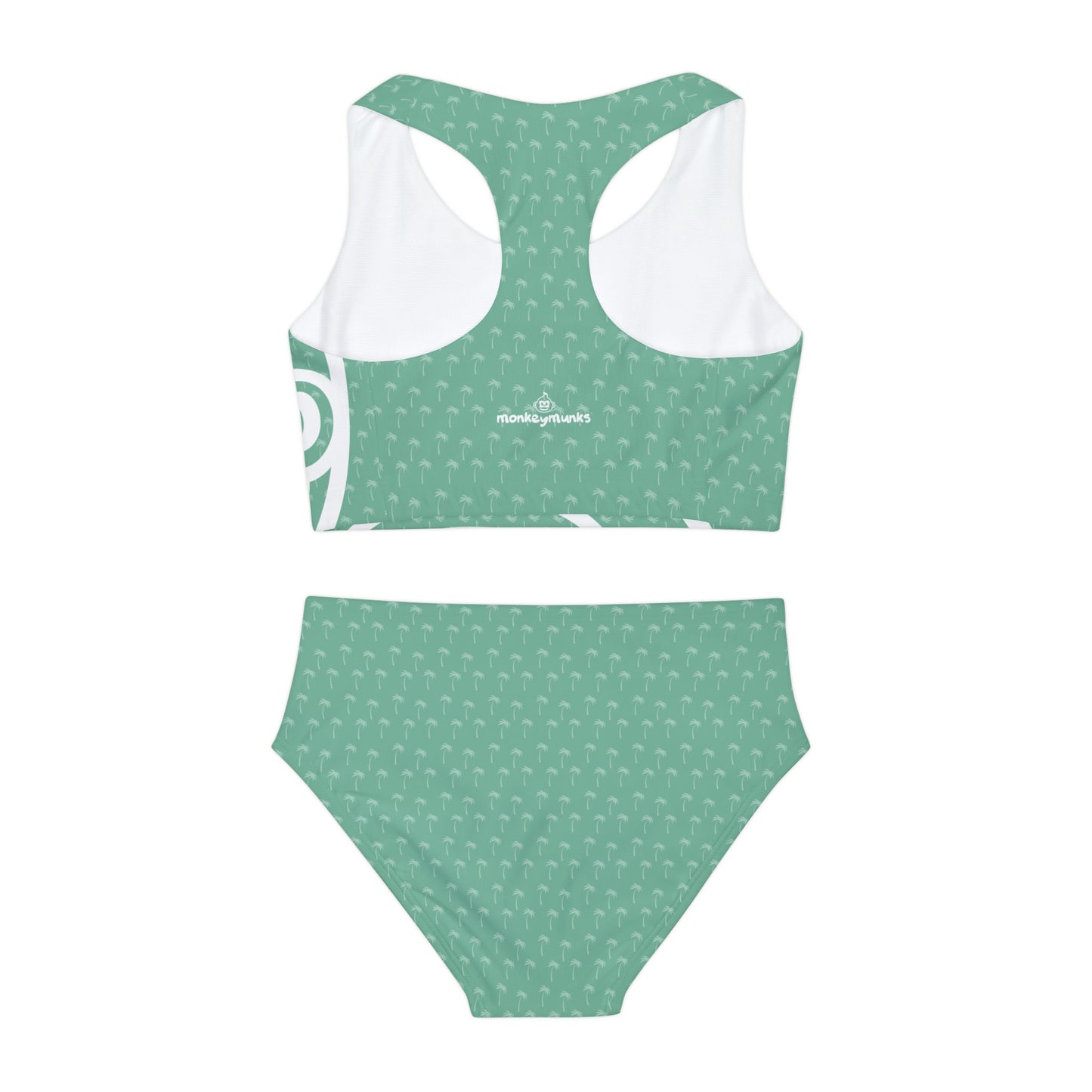 Girls Cucumber Seaside Palm Two Piece Swimsuit