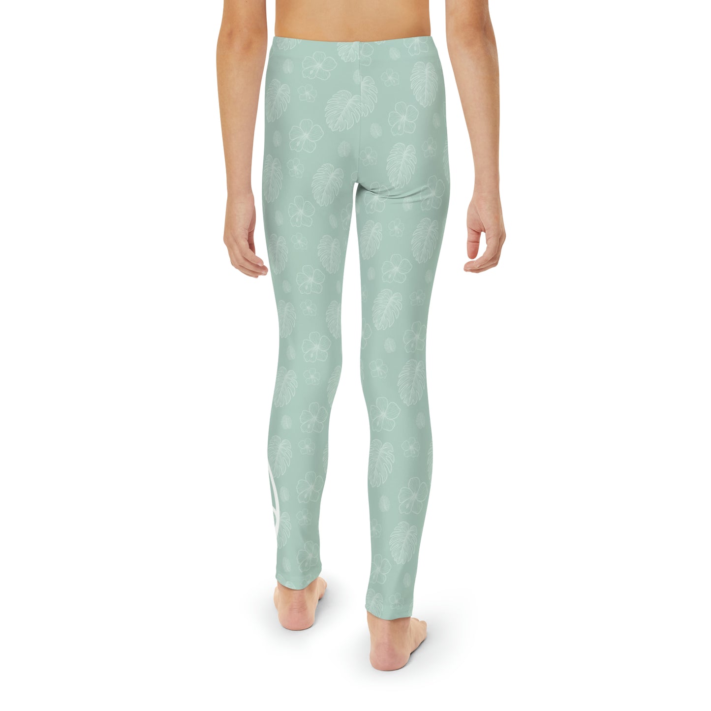 Kids Sage Monstera Full-Length Leggings