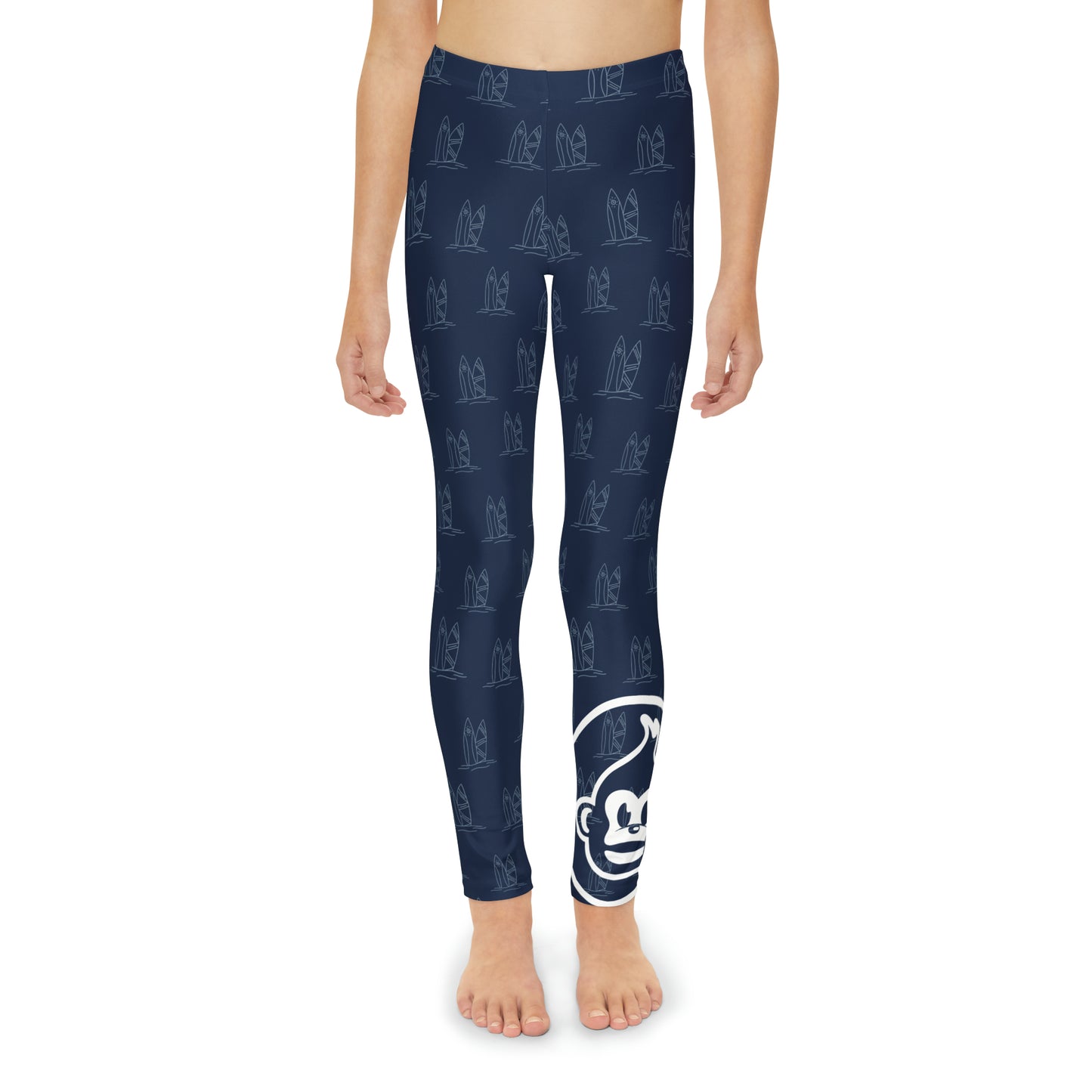 Kids Navy Surf Full-Length Leggings