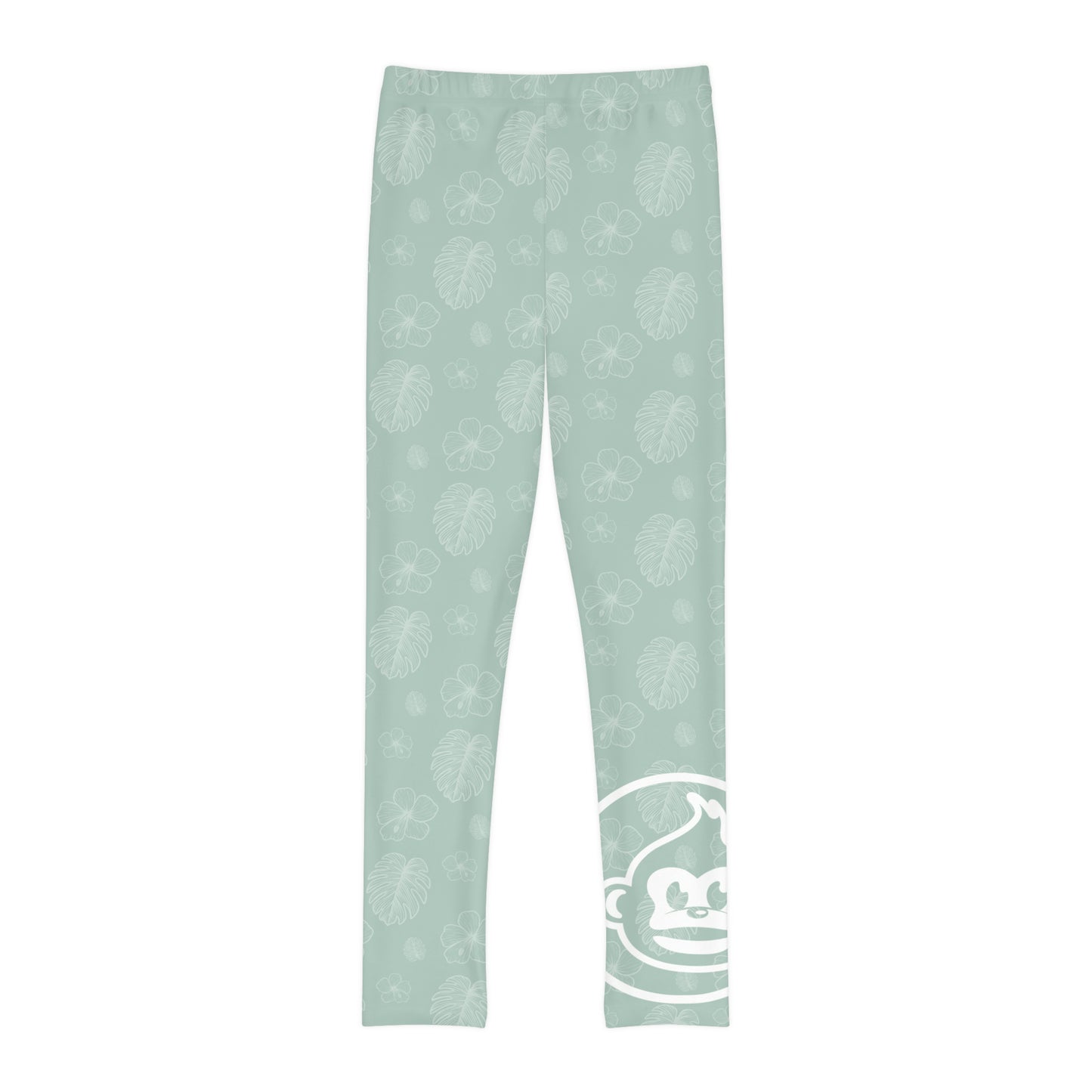 Kids Sage Monstera Full-Length Leggings