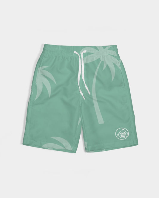 Boys Cucumber Palm Seaside Swim Trunks (UPF 50+, Sizes XS-2XL)