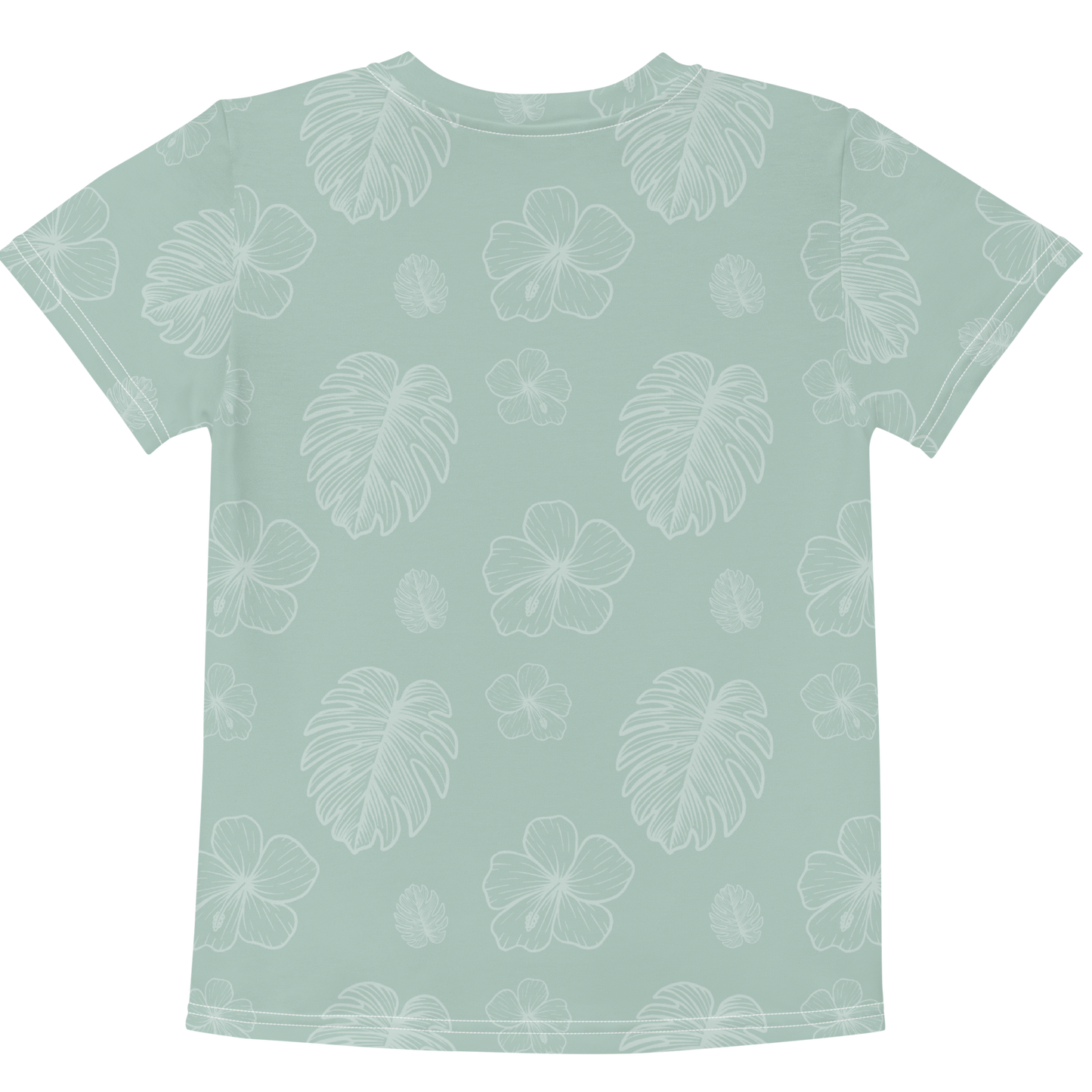 Kids Sage Monstera Crew Neck Tee T-Shirt (Sizes 2T-7)