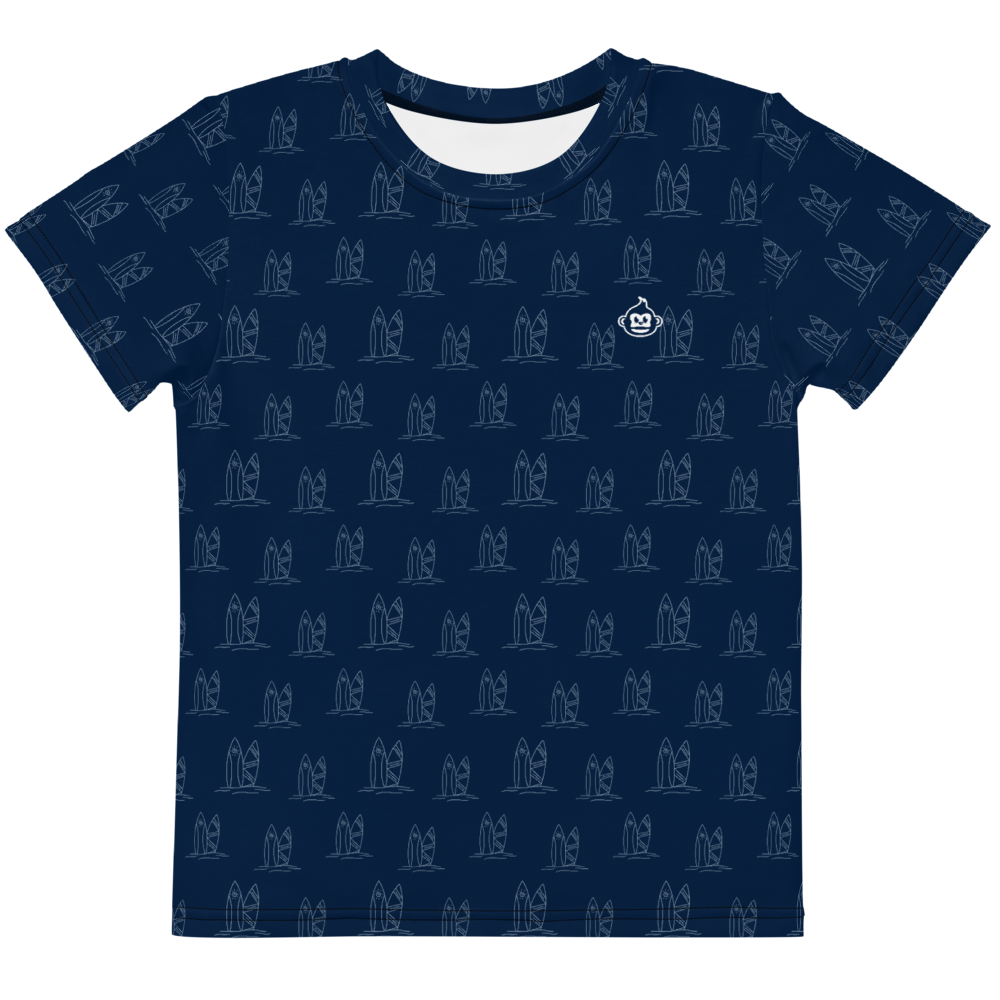 Kids Navy Surf Neck Tee T-Shirt (Sizes 2T-7)