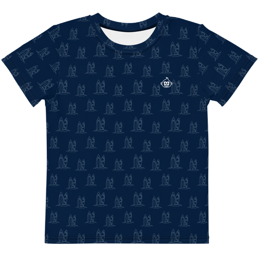 Kids Navy Surf Neck Tee T-Shirt (Sizes 2T-7)