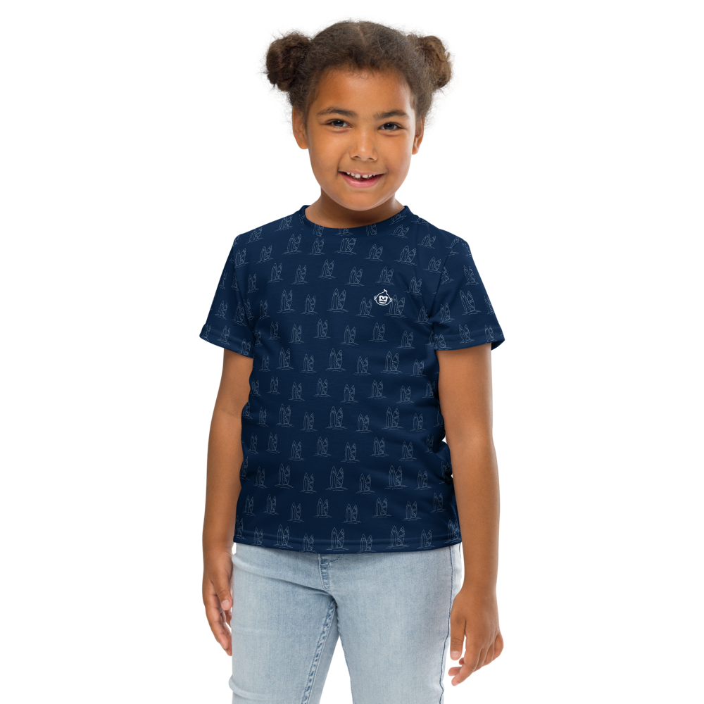 Kids Navy Surf Neck Tee T-Shirt (Sizes 2T-7)