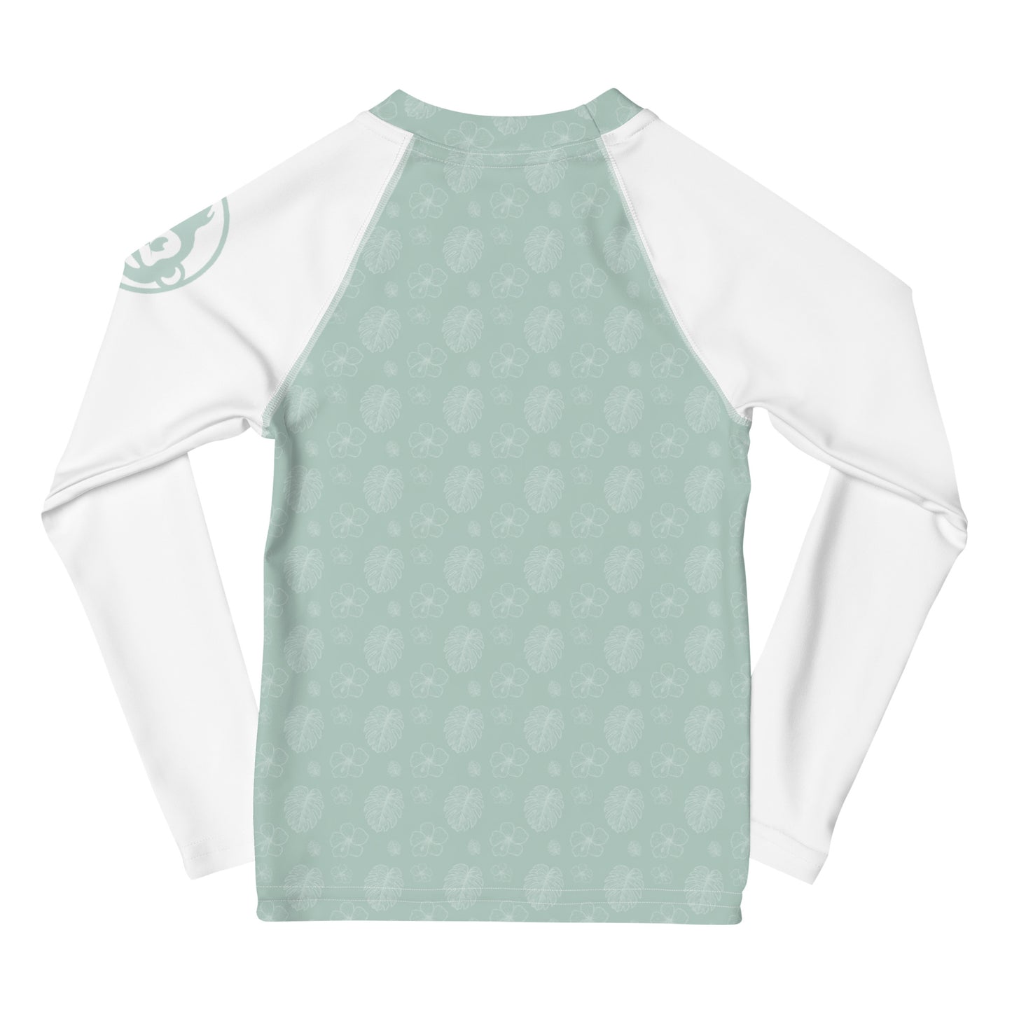 Kids Sage Monstera Long Sleeve Rashguard (UPF 50+, Sizes 2T-7)