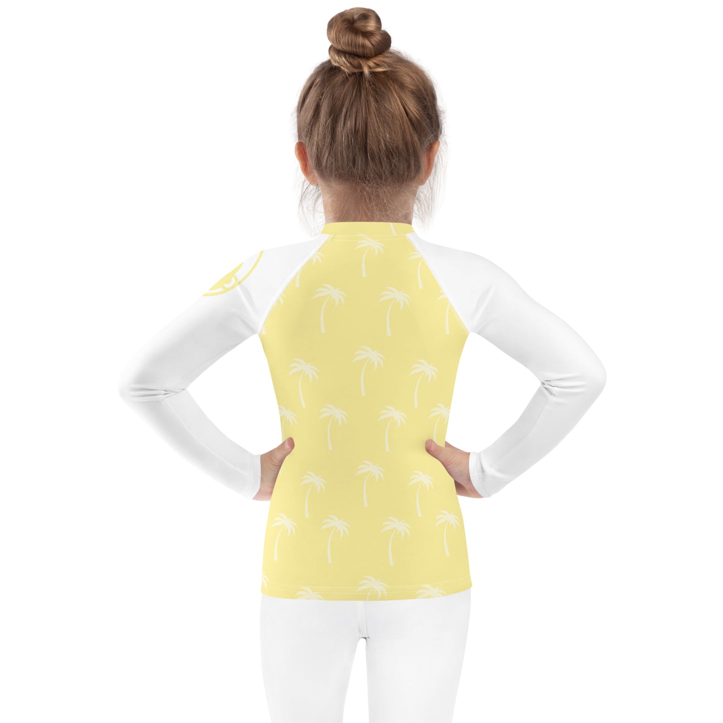 Kids Lemon Palm Long Sleeve Rashguard (UPF 50+, Sizes 2T-7)