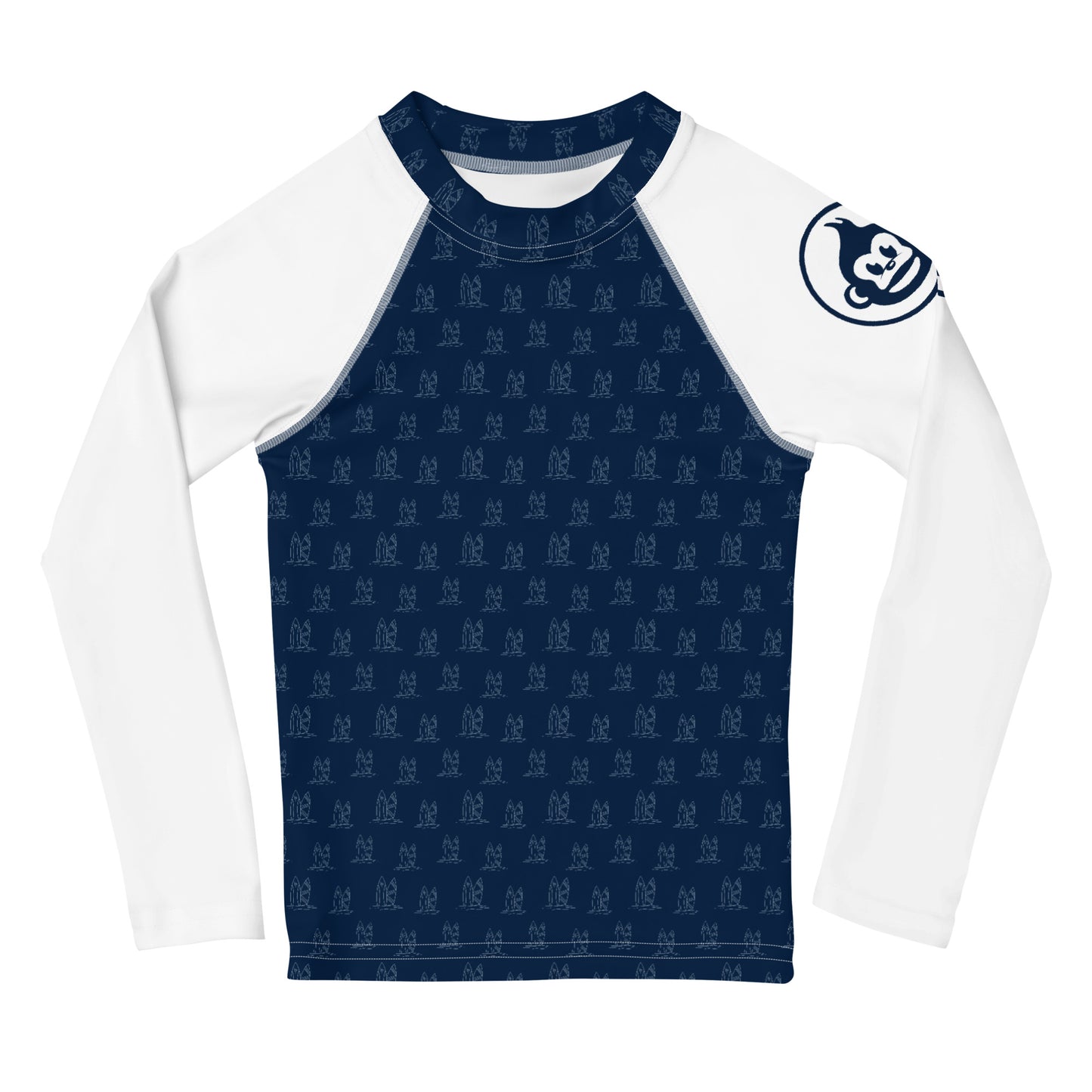 Kids Navy Surf Long Sleeve Rashguard (UPF 50+, Sizes 2T-7)