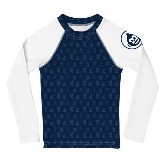 Kids Navy Surf Long Sleeve Rashguard (UPF 50+, Sizes 2T-7)