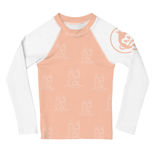 Kids Bubblegum Surf Long Sleeve Rashguard (UPF 50+, Sizes 2T-7)