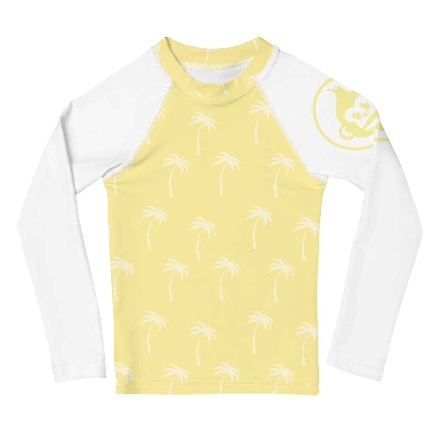 Kids Lemon Palm Long Sleeve Rashguard (UPF 50+, Sizes 2T-7)