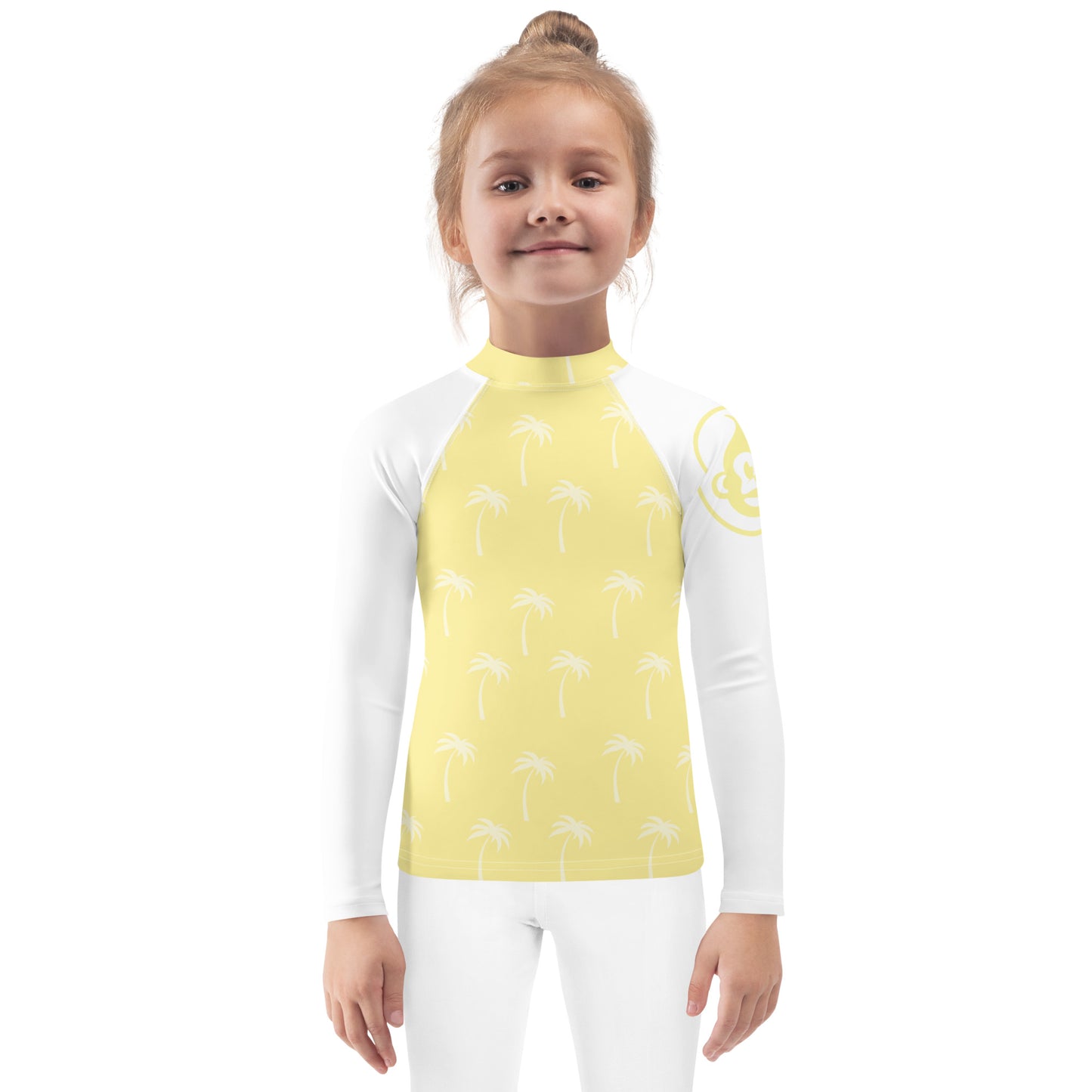 Kids Lemon Palm Long Sleeve Rashguard (UPF 50+, Sizes 2T-7)