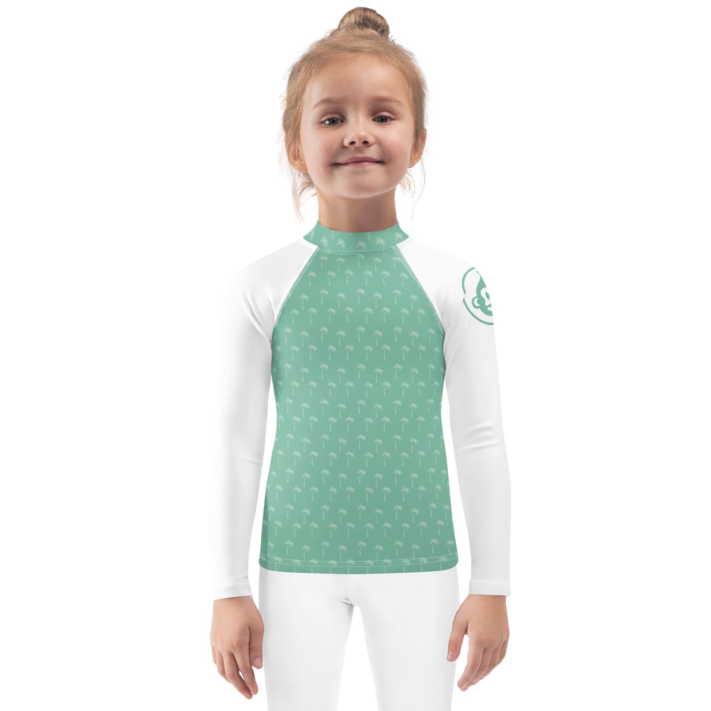 Kids Cucumber Palm Long Sleeve Rashguard (UPF 50+, Sizes 2T-7)