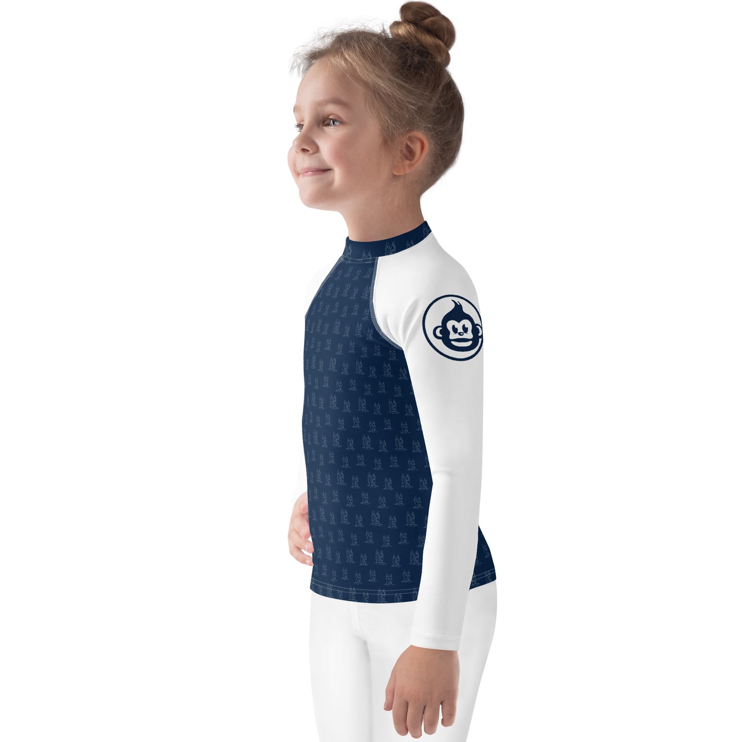 Kids Navy Surf Long Sleeve Rashguard (UPF 50+, Sizes 2T-7)