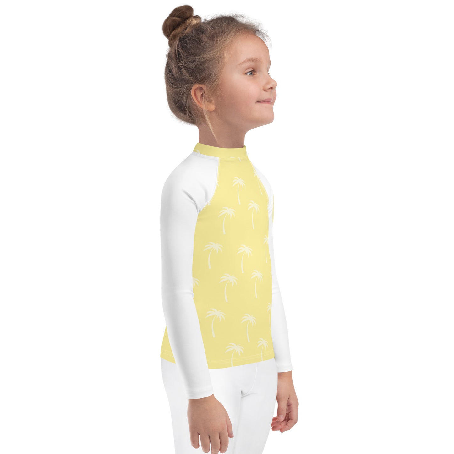 Kids Lemon Palm Long Sleeve Rashguard (UPF 50+, Sizes 2T-7)