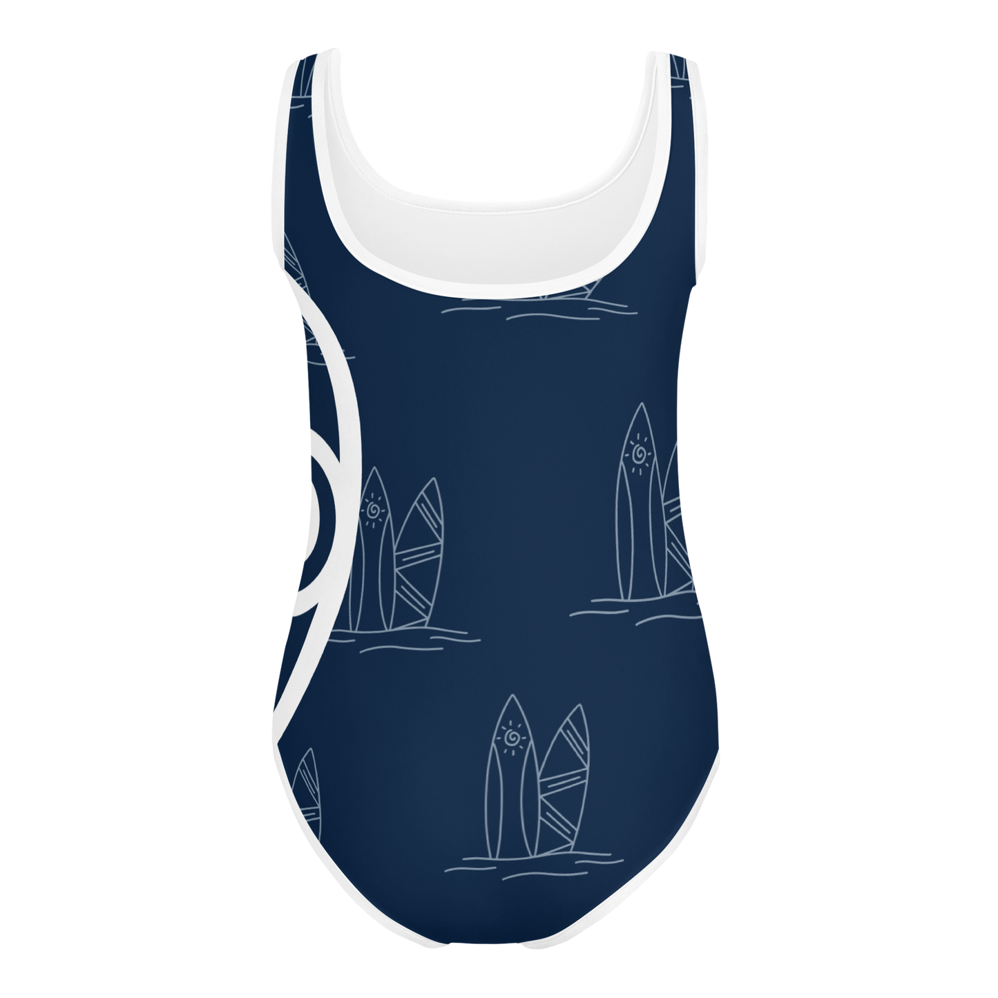 Girls Navy Surf One-Piece Swimsuit (UPF 40, Sizes 2T-7)