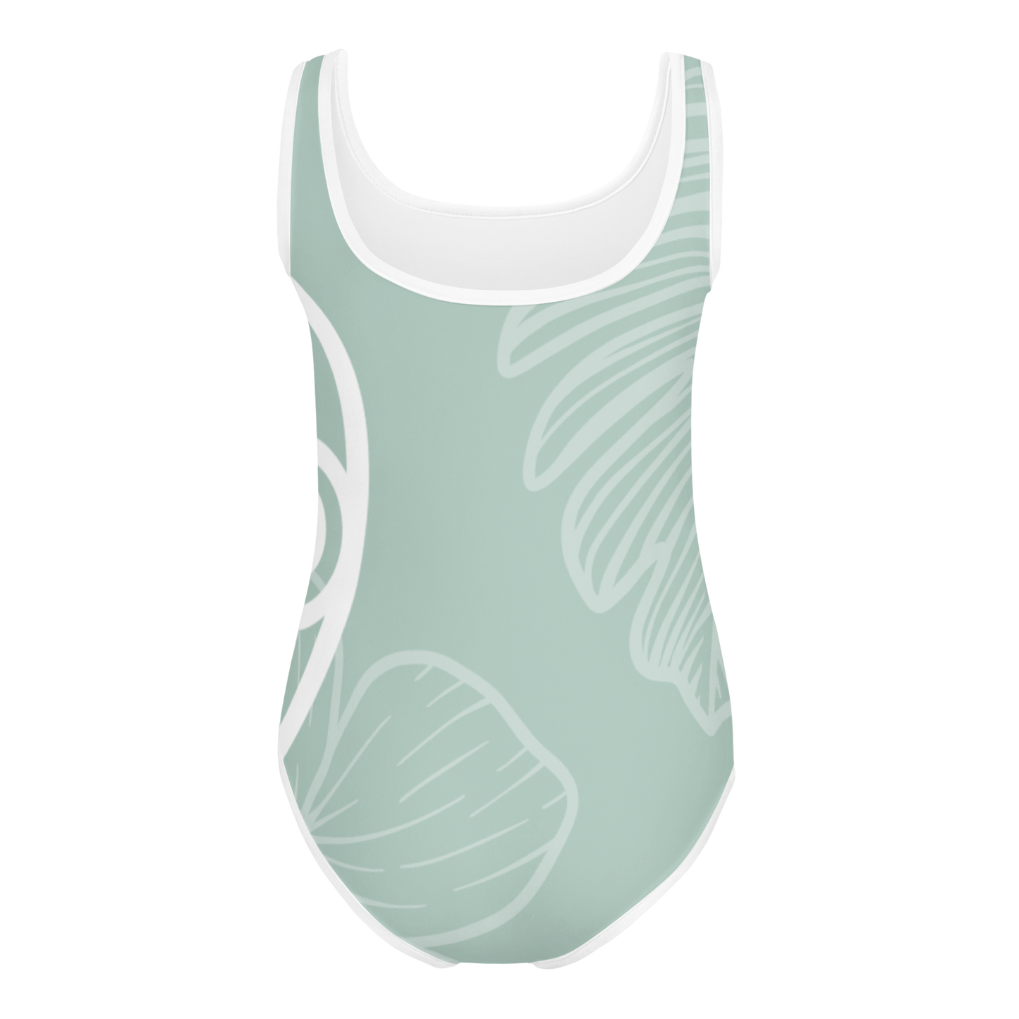 Girls Sage Monstera One-Piece Swimsuit (UPF 40, Sizes 2T-7)