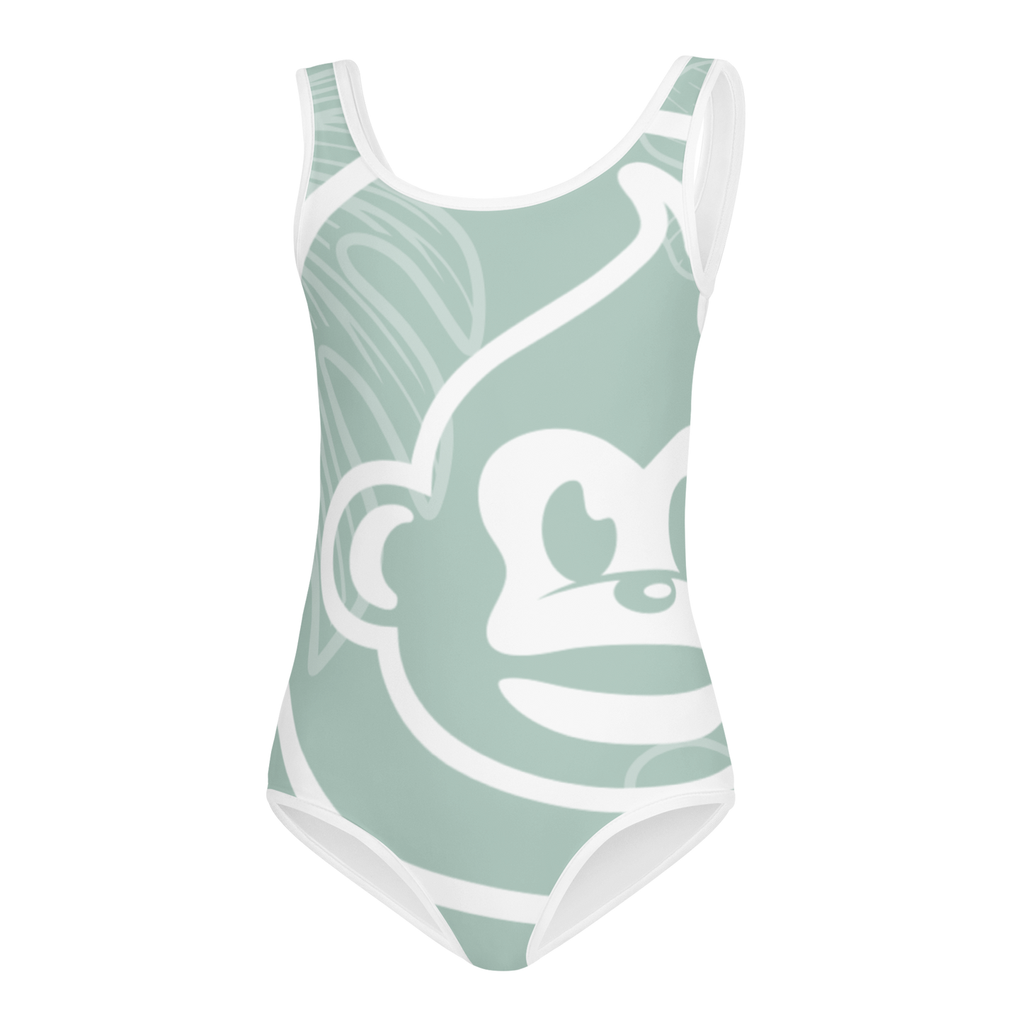 Girls Sage Monstera One-Piece Swimsuit (UPF 40, Sizes 2T-7)