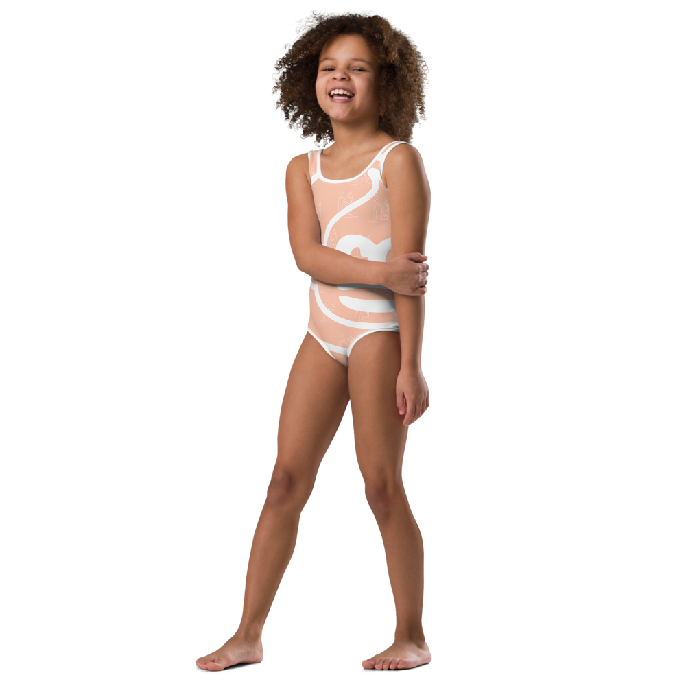 Girls Bubblegum Surf One-Piece Swimsuit (UPF 40, Sizes 2T-7)