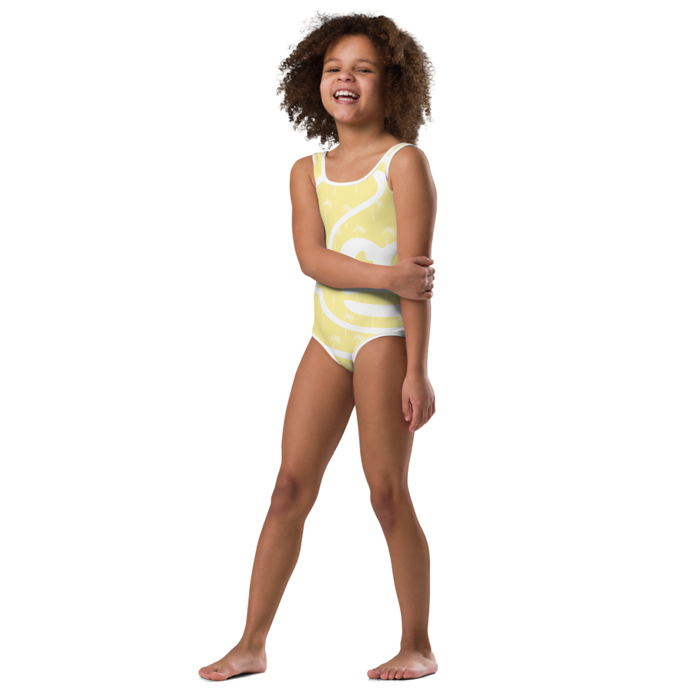 Girls Lemon Palm One-Piece Swimsuit (UPF 40, Sizes 2T-7)