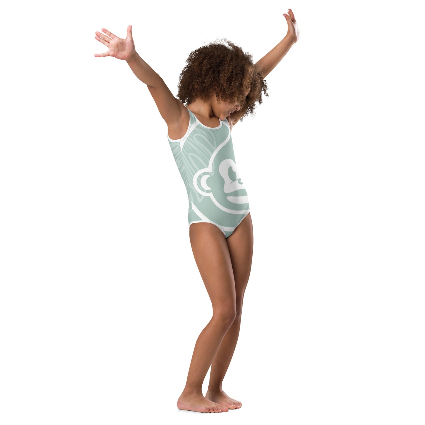 Girls Sage Monstera One-Piece Swimsuit (UPF 40, Sizes 2T-7)