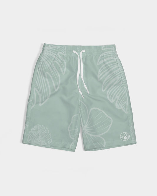 Boys Sage Monstera Seaside Swim Trunks (UPF 50+, Sizes XS-2XL)