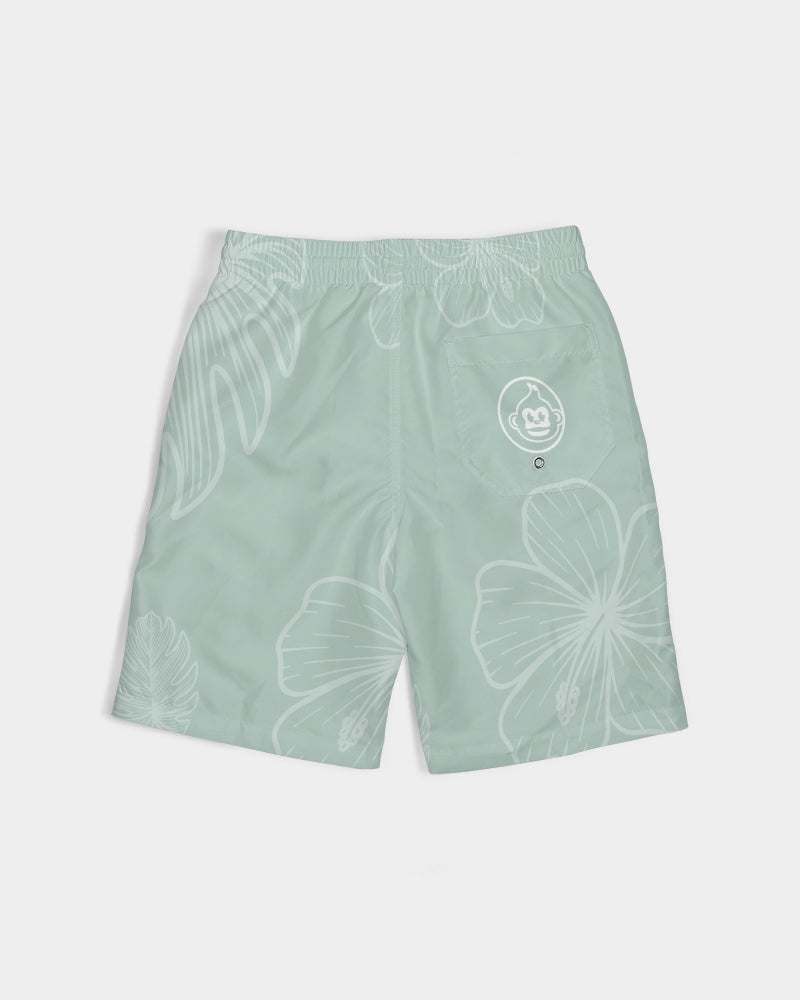 Boys Sage Monstera Seaside Swim Trunks (UPF 50+, Sizes XS-2XL)