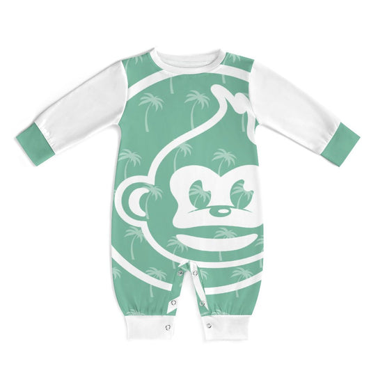 Cucumber Palm Long Sleeve Baby Romper