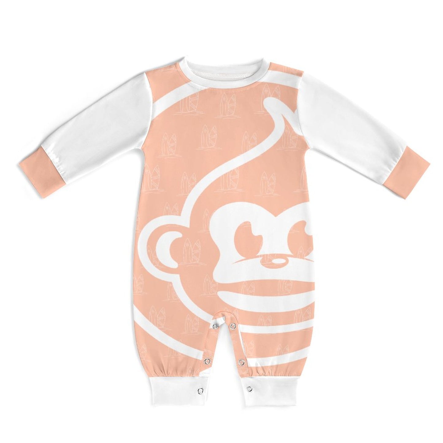 Bubblegum Surf Long Sleeve Baby Romper